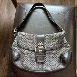 Vintage Y2K Coach Soho signature flap shoulder bag signature C jacquard large